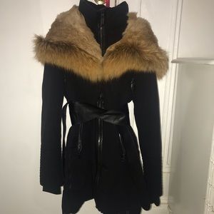 RUDSAK Raccoon fur collar coat (OPEN TO OFFERS)